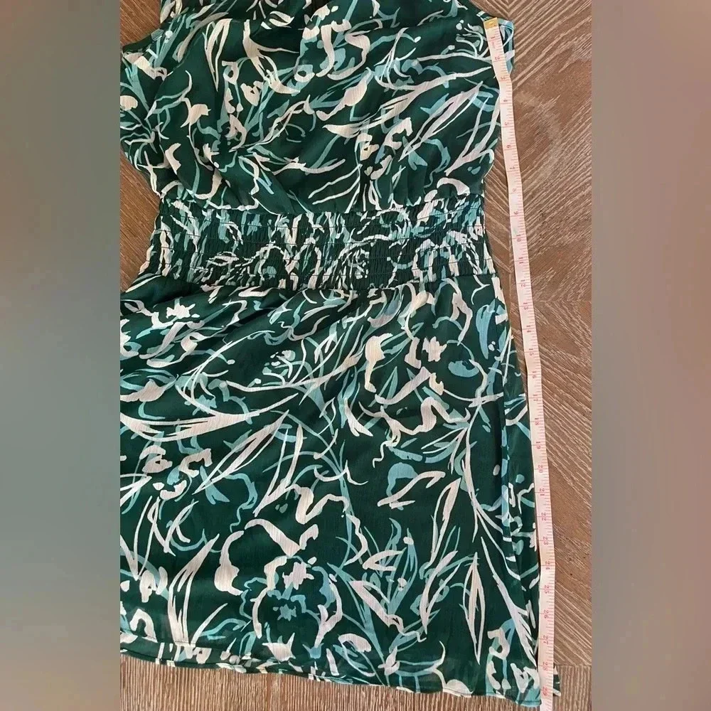 NWT London Times Sleeveless Smocked Hip Yoke Mini Dress in Green/Aqua 8 - Picture 14 of 14